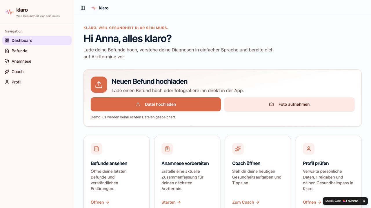 klaro prototype